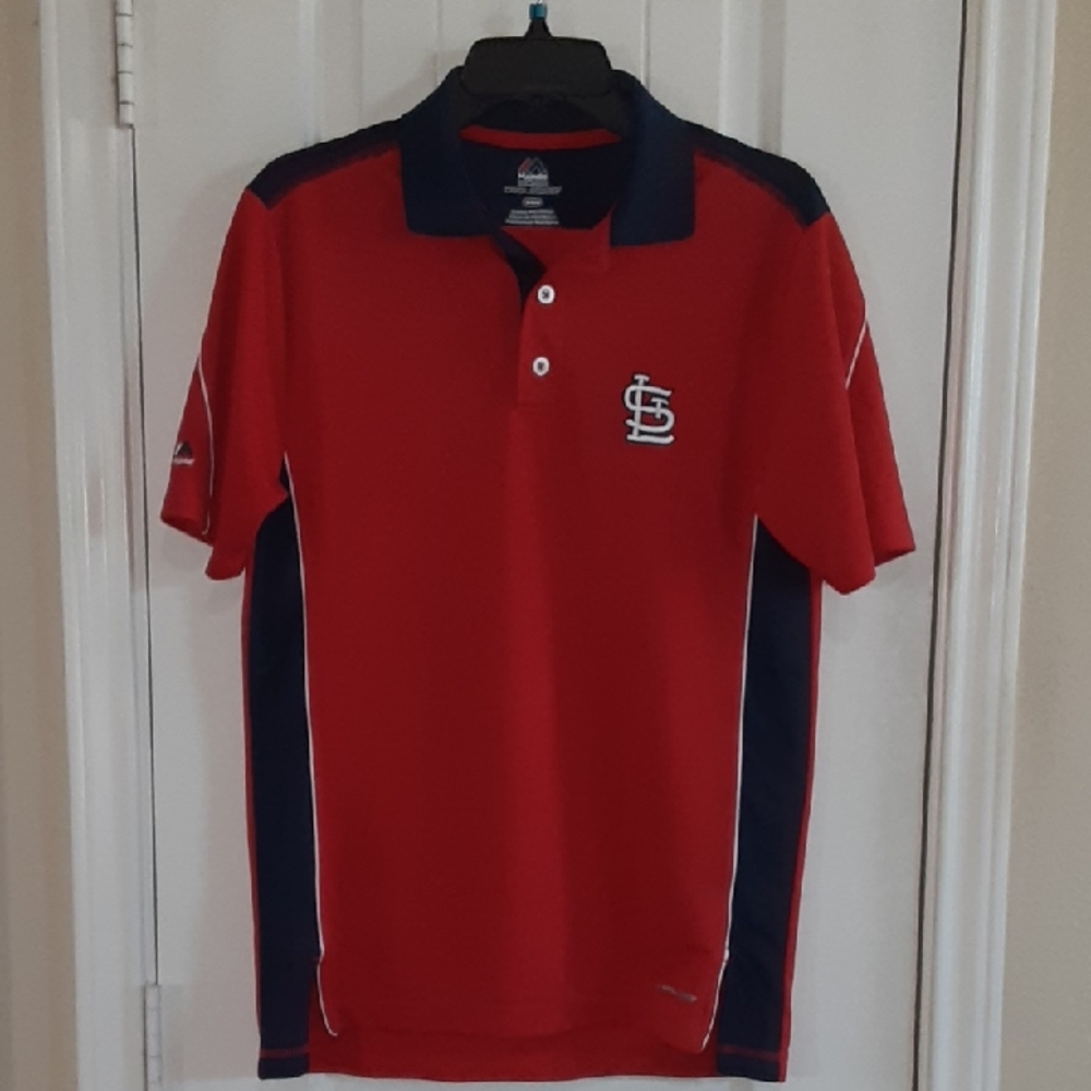 St. Louis Cardinals Majestic Cool Base Polo Shirt - Men's Medium